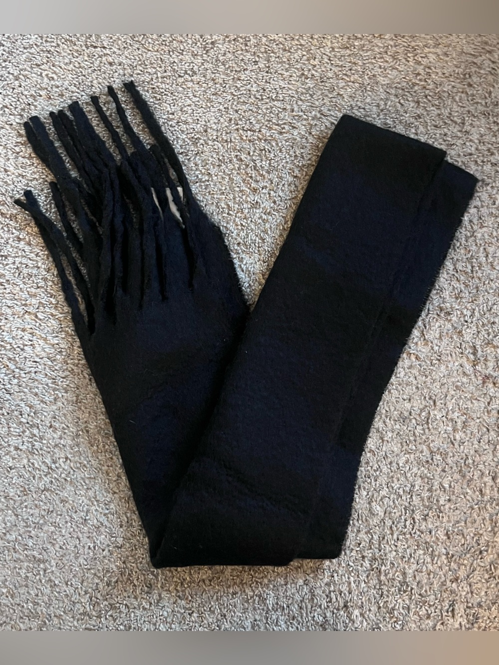 H&M Black Fringed Knit Scarf - Women's Accessory
